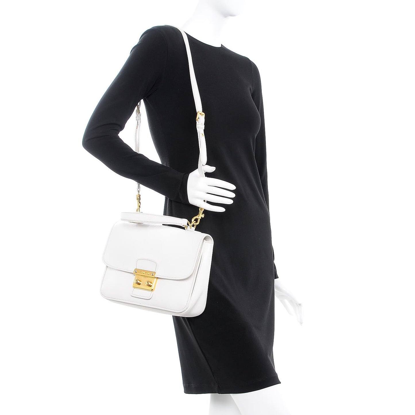 Goatskin Madras Shoulder Bag White