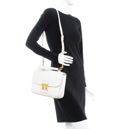 Miu Miu Goatskin Madras Shoulder Bag White 3 of 11