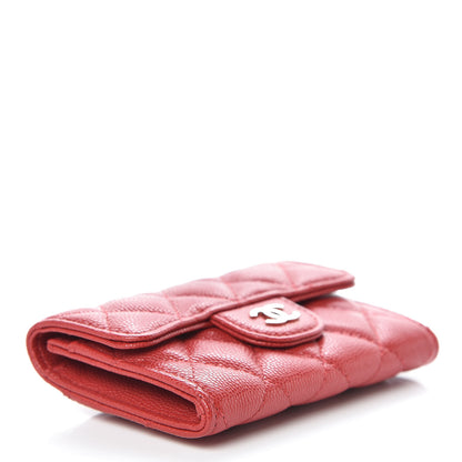 Chanel Caviar Quilted Flap Card Holder Wallet Red 4 of 9