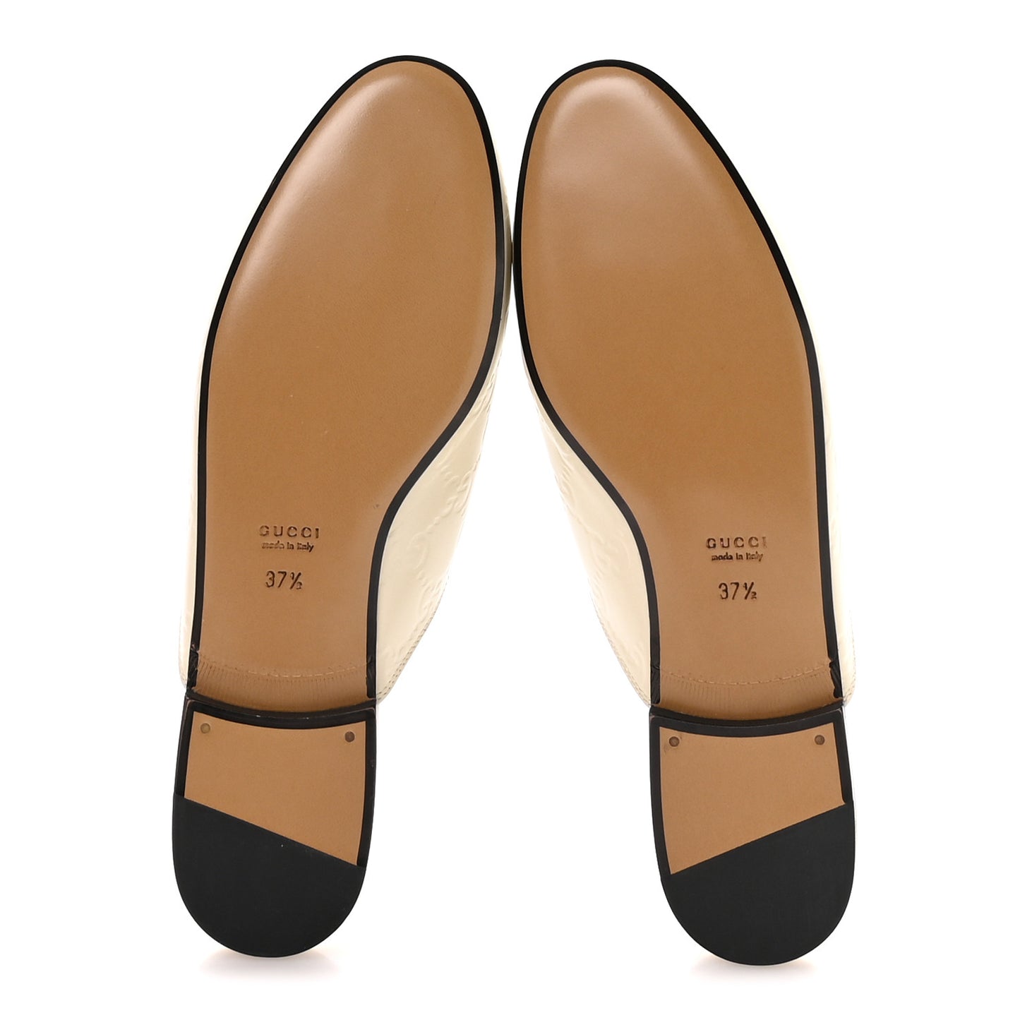 Glamour Calfskin Guccissima Womens Princetown Slippers 37.5 Mystic White