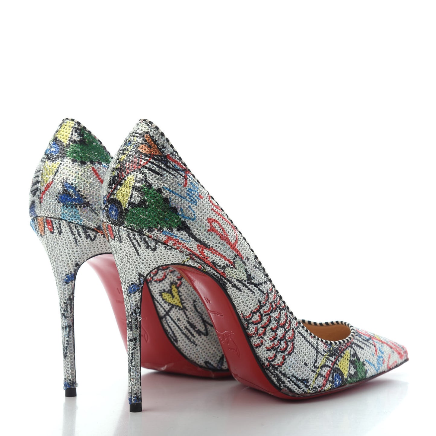 Paillette Loubitag Decollete 554 100 Pumps 41 Silver