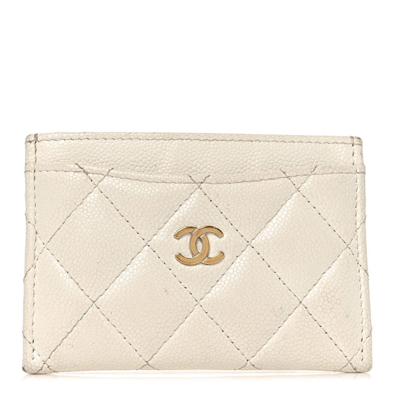 Chanel Caviar Quilted Card Holder White 1 of 10