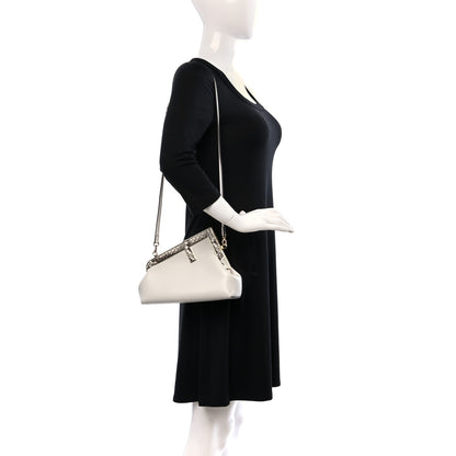 Fendi Shiny Nappa Snakeskin Small Fendi First White Roccia 2 of 11