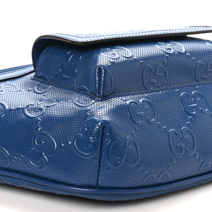 Gucci Calfskin GG Tennis Embossed Pocket Belt Bag Intense Metal Blue 9 of 10