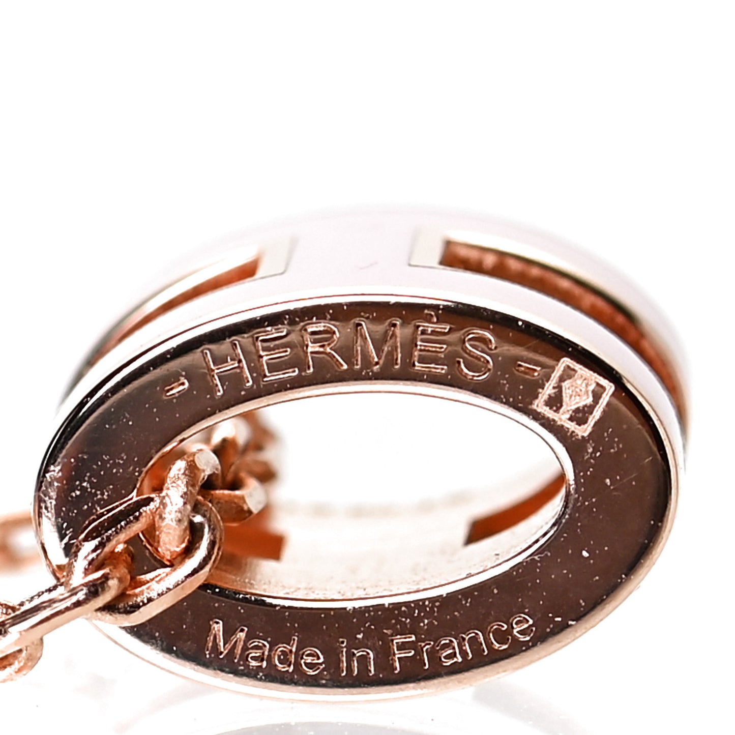 Lacquered Rose Gold Mini Pop H Pendant Necklace Rose Dragee