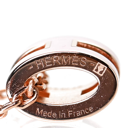 Hermes Lacquered Rose Gold Mini Pop H Pendant Necklace Rose Dragee 3 of 4
