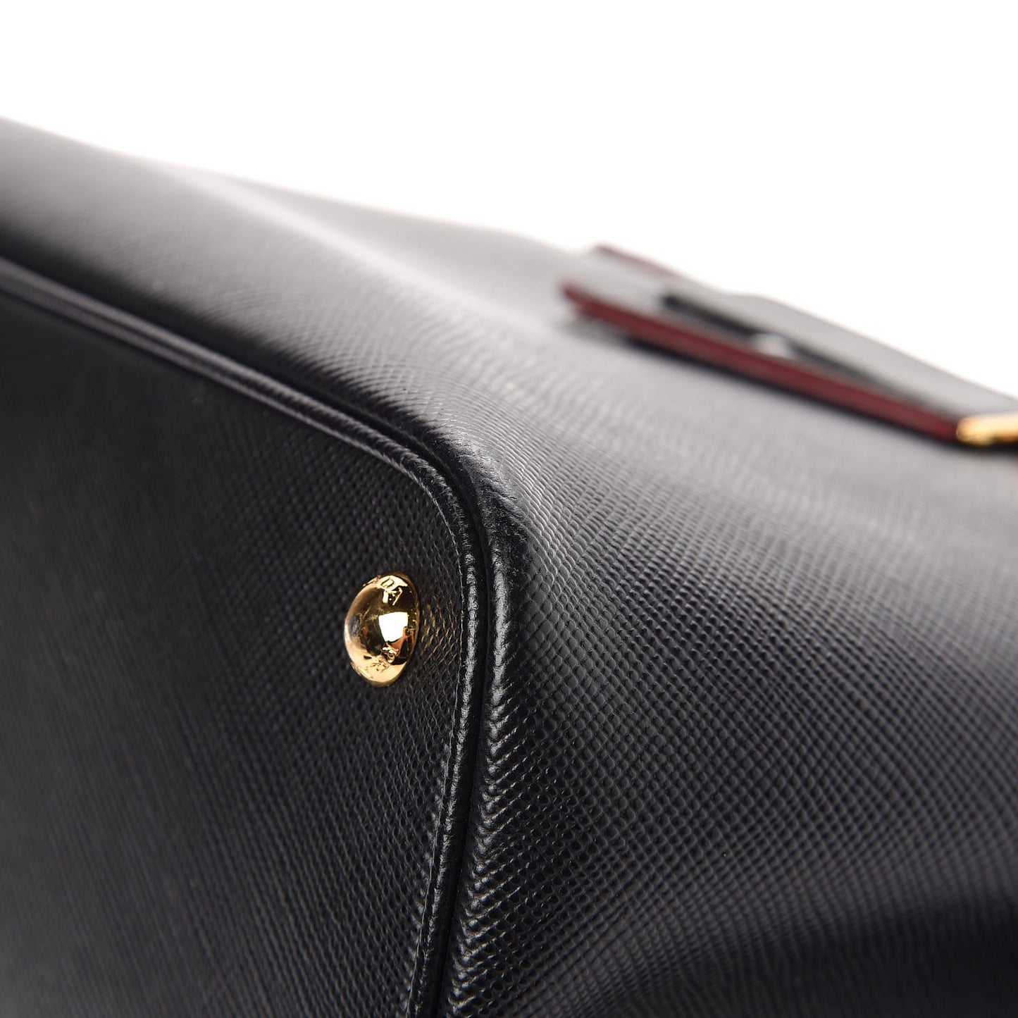 Saffiano Cuir Large Double Bag Black Fuoco