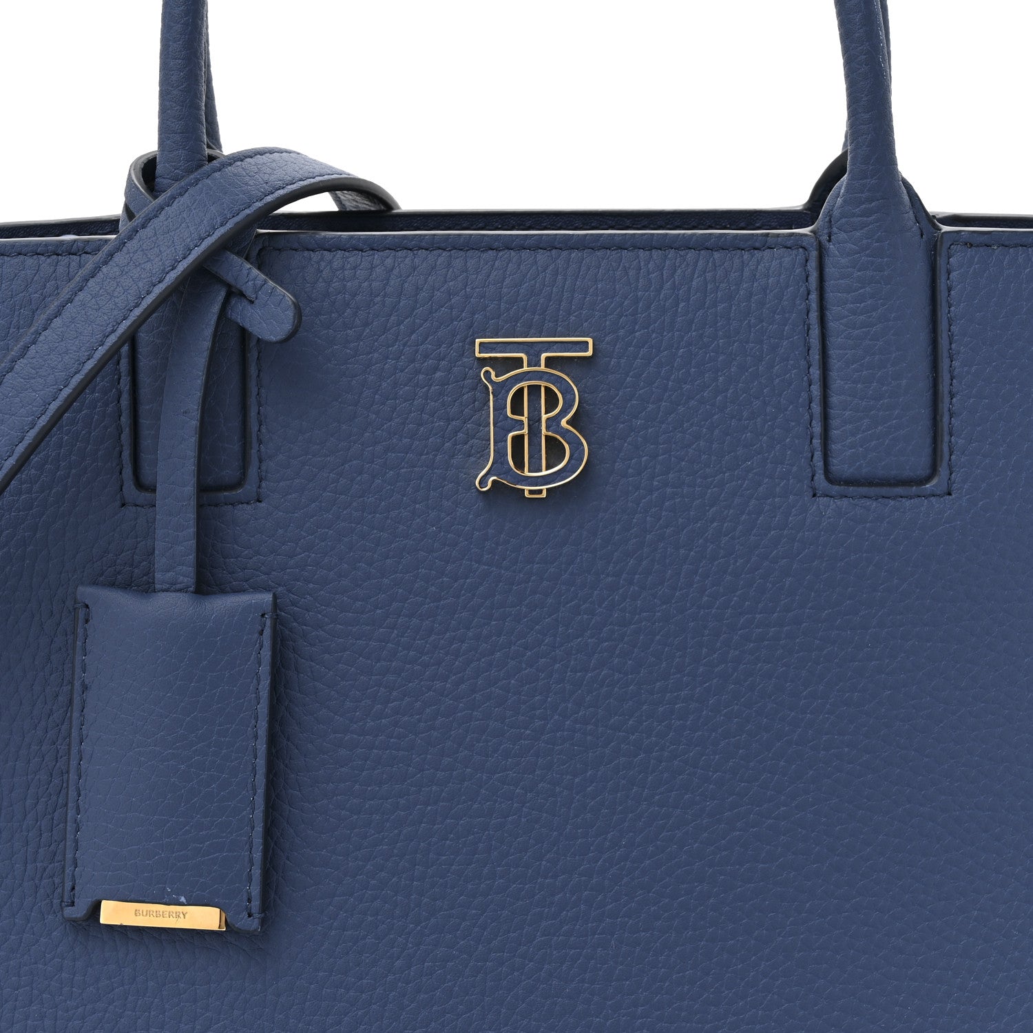 Burberry Grained Calfskin Small Frances Tote Navy 7 of 9