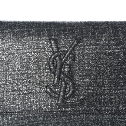 Saint Laurent Metallic Textured Large Belle De Jour Clutch Dark Silver 8 of 8