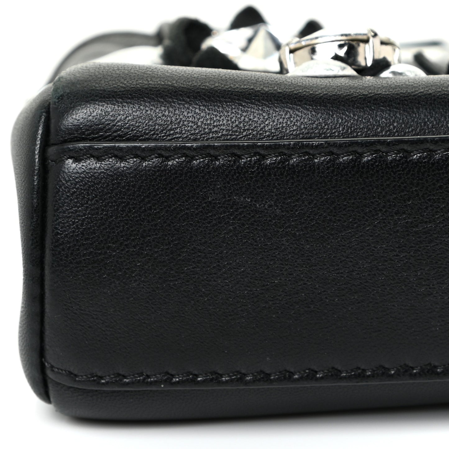 Nappa Crystal Flowerland Micro Peekaboo Iconic Satchel Black