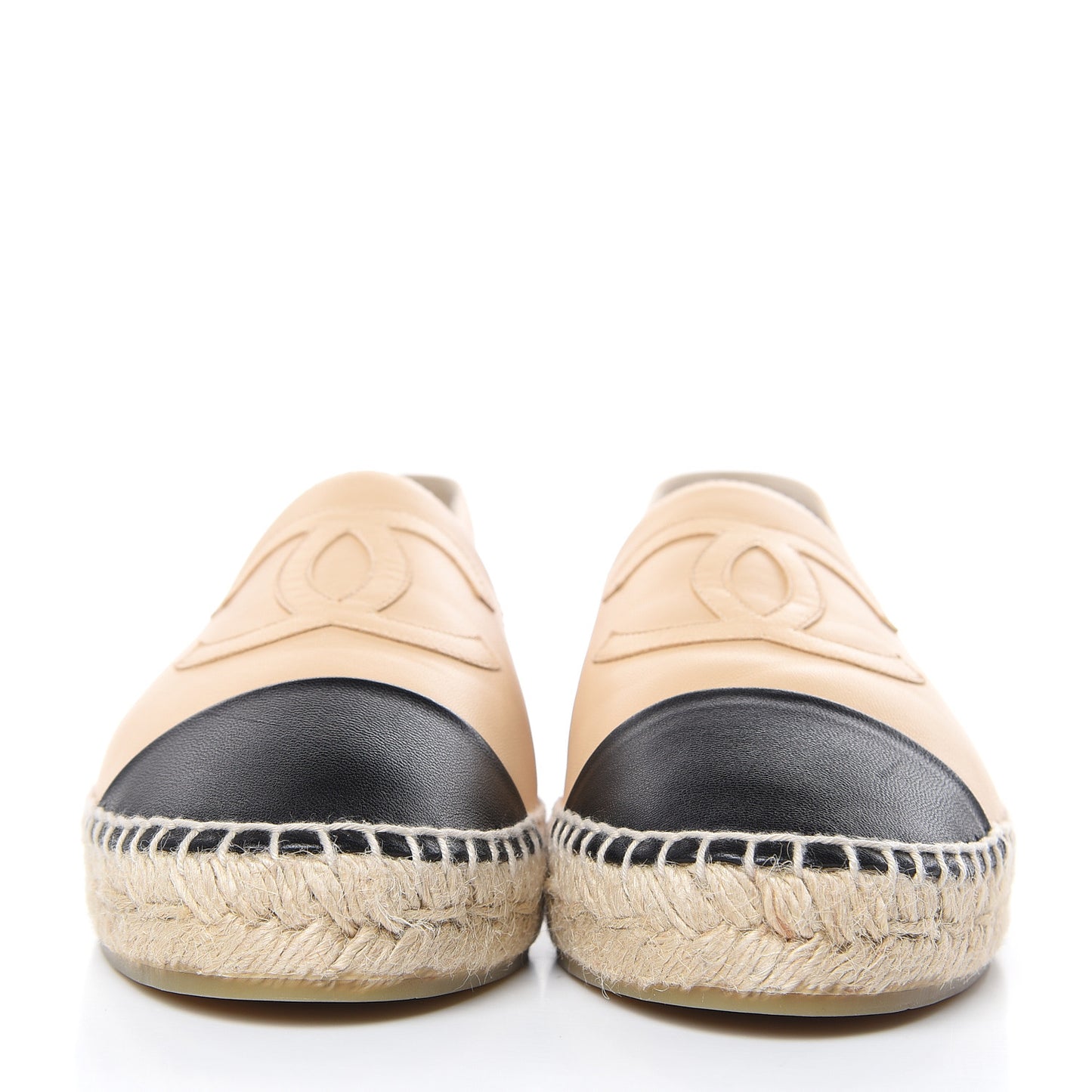 Lambskin CC Espadrilles 40 Beige Black