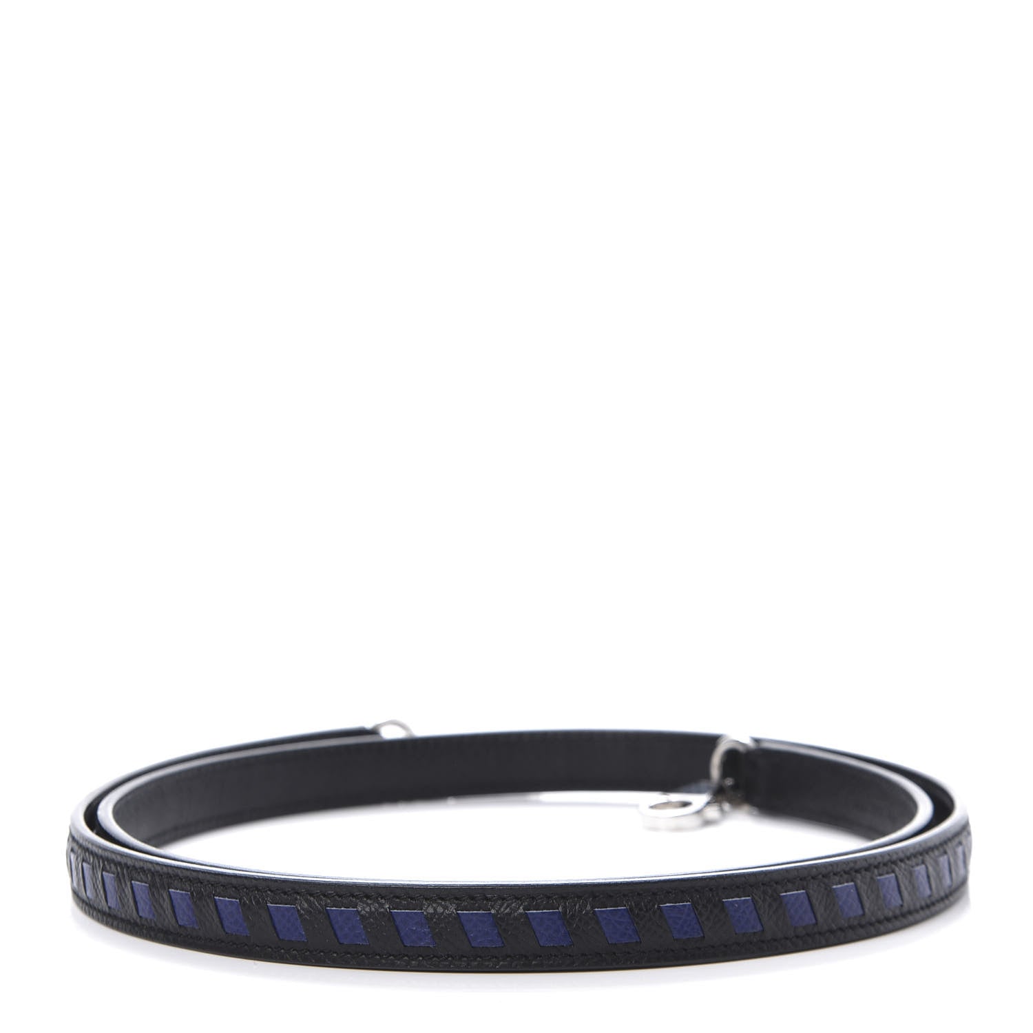 Hermes Epsom 16mm Tressage Shoulder Strap Black Bleu Indigo 2 of 6