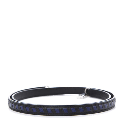 Hermes Epsom 16mm Tressage Shoulder Strap Black Bleu Indigo 2 of 6