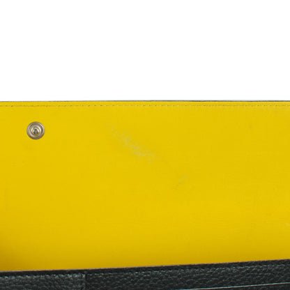 Celine Drummed Calfskin Large Multifunction Flap Wallet Black 9 of 12