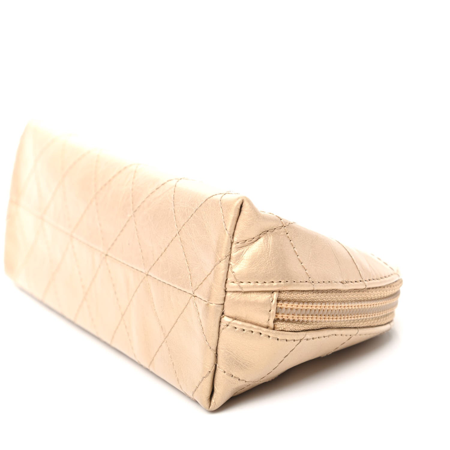 Chanel Metallic Aged Calfskin Quilted Palette Cosmetic Case Gold 9 of 9