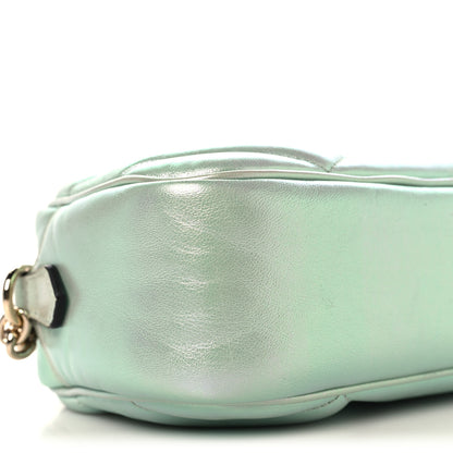 Gucci Iridescent Nappa Chevron Matelasse Small GG Marmont Chain Shoulder Bag Iridescent Salvy Green 9 of 10