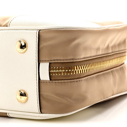 Prada Re-Nylon Saffiano Medium Re-Edition 1978 Two Handle Bag White Biege 9 of 9