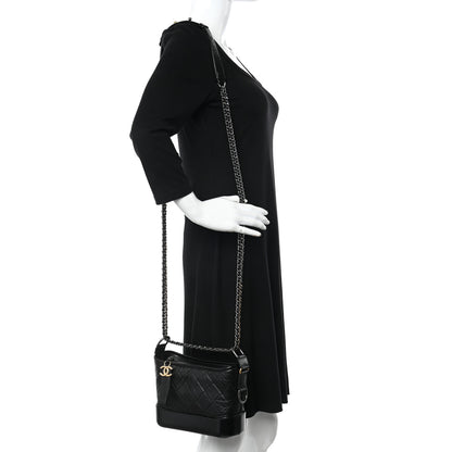 Chanel Aged Calfskin Quilted Small Gabrielle Hobo Black 2 of 10