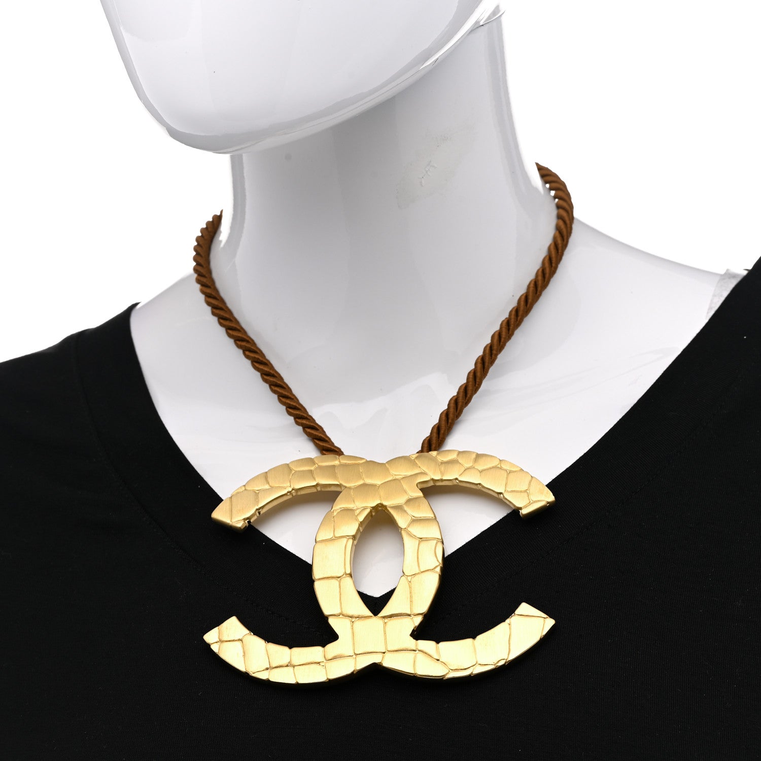 Chanel CC Rope Necklace Gold 2 of 7