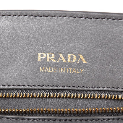 Prada Saffiano City Calfskin Small Bibliotheque Top Handle Mercurio Talco 6 of 13