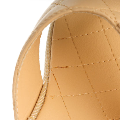 Chanel Lambskin Quilted CC Turnlock Sandals 36 Beige 8 of 8