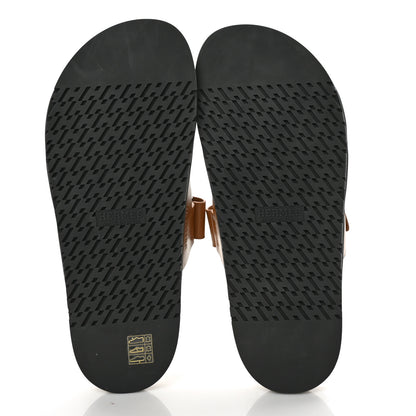 Hermes Calfskin Mens Chypre Sandals 42.5 Gold 5 of 8