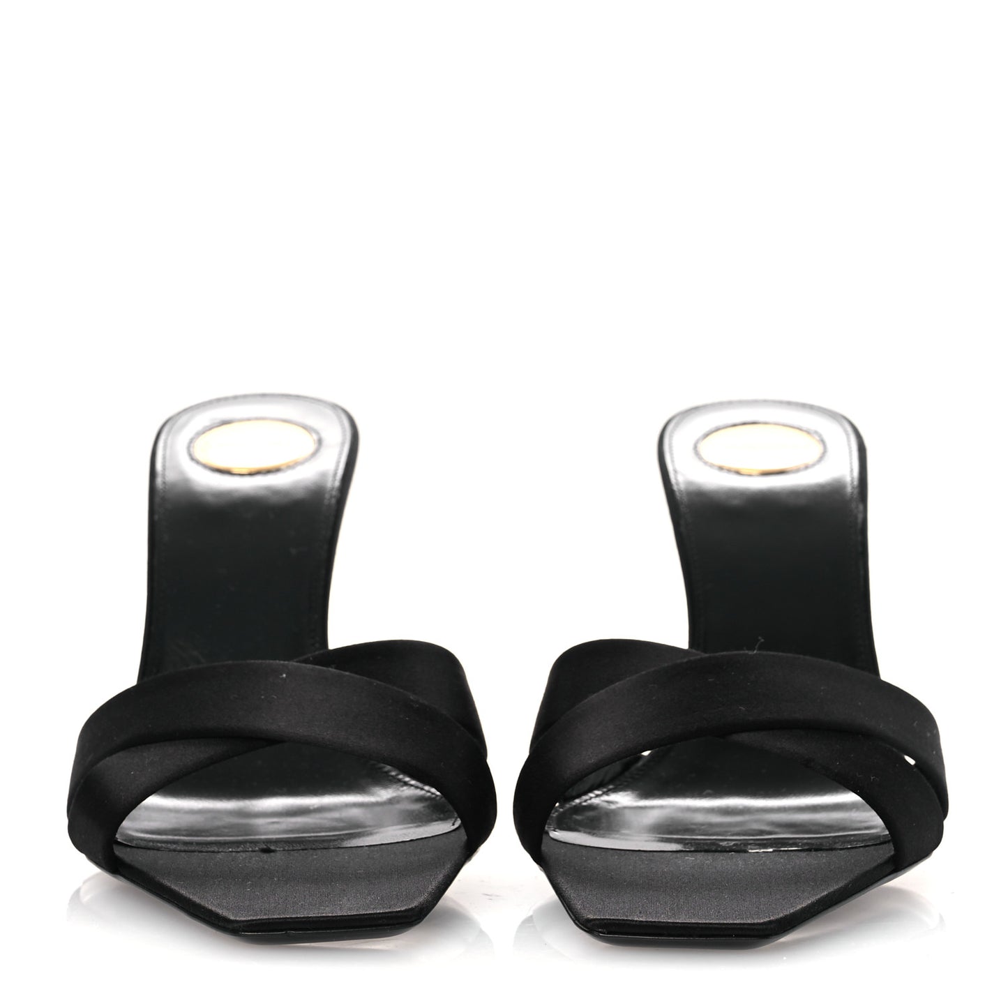 Crepe Satin Crystal Opyum Mules 39 Black