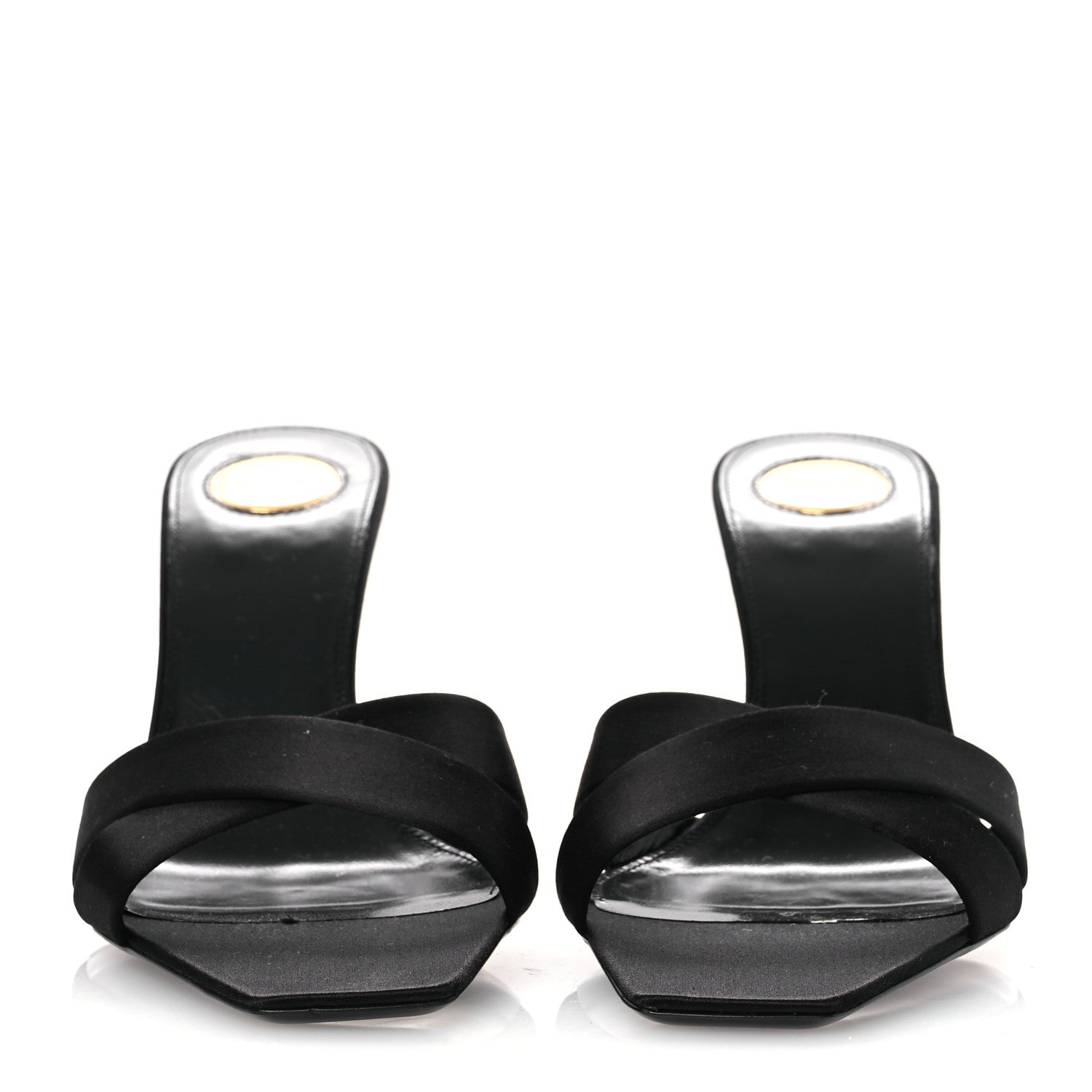 Saint Laurent Crepe Satin Crystal Opyum Mules 39 Black 3 of 12