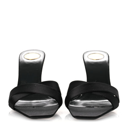 Saint Laurent Crepe Satin Crystal Opyum Mules 39 Black 3 of 12