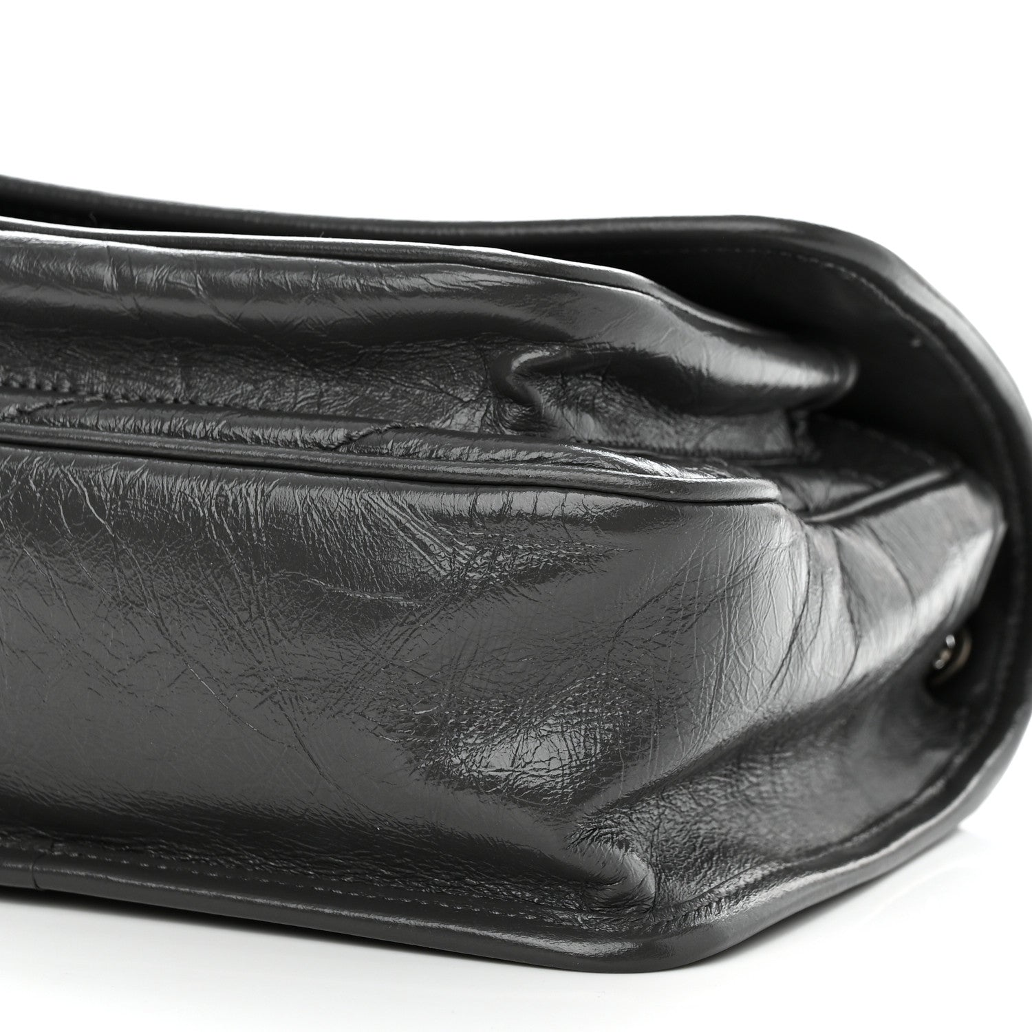Saint Laurent Crinkled Calfskin Matelasse Monogram Baby Niki Chain Satchel Storm 10 of 11