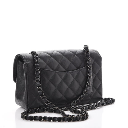 Chanel Crumpled Calfskin Quilted Mini Rectangular Flap So Black 3 of 10