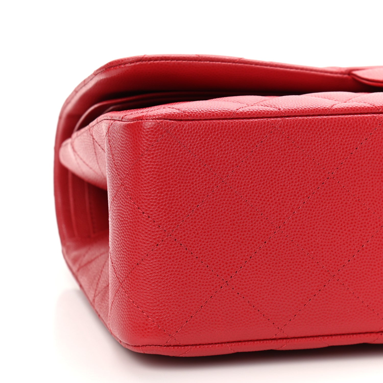 Chanel Caviar Quilted Jumbo Double Flap Red 9 of 10