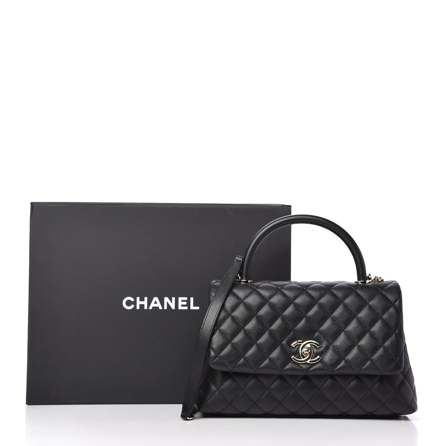 Chanel Caviar Quilted Small Coco Handle Flap Black 11 of 11