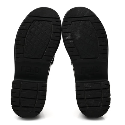 Fendi Vitello Abrasivato Fendigraphy 50mm Loafers 37 Black 6 of 10