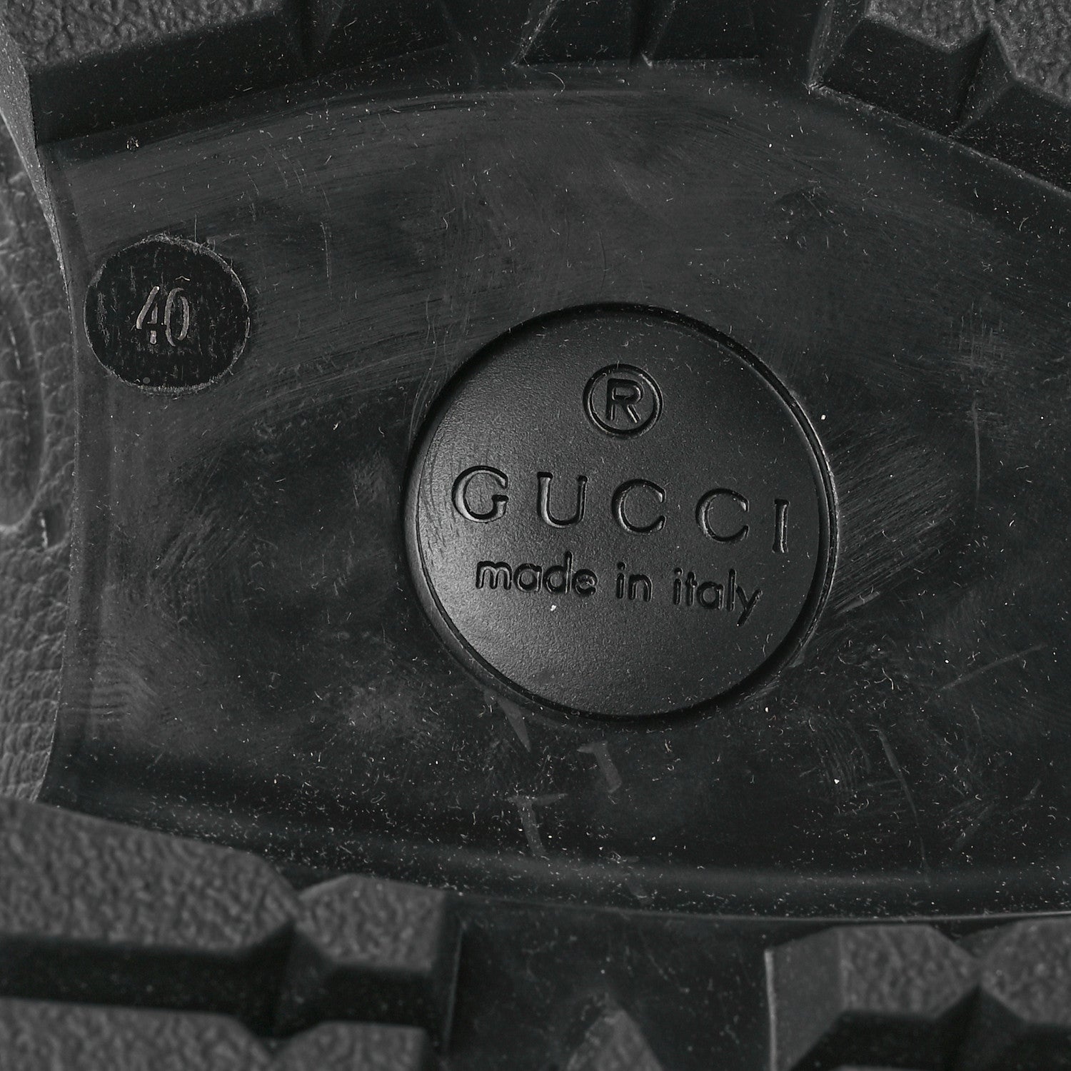 Gucci Piuma Calfskin Embossed Womens Platform Lug Sole Loafers 40 Black 6 of 12