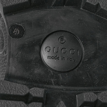 Gucci Piuma Calfskin Embossed Womens Platform Lug Sole Loafers 40 Black 6 of 12