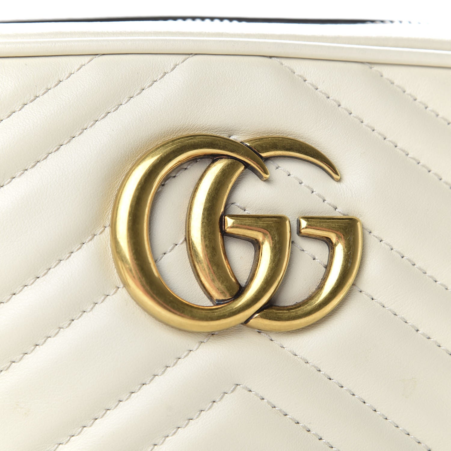 Gucci Calfskin Matelasse Small GG Marmont Chain Shoulder Bag White 10 of 10