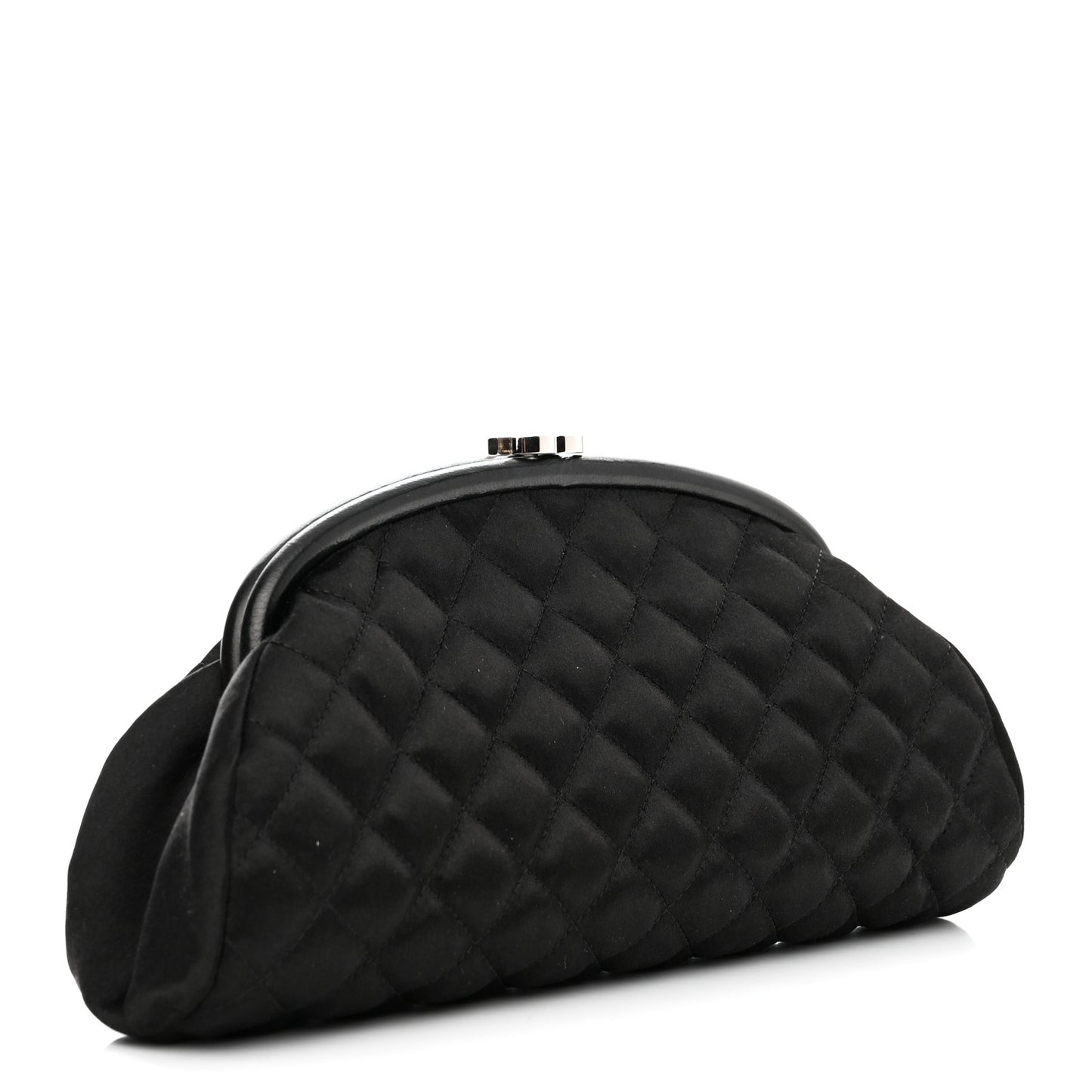 Satin Quilted Timeless Clutch Black