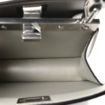 Fendi Iridescent Crystal Vitello Laminato Suede FF Petite Peekaboo I SEE U Satchel Cappuccino 5 of 9