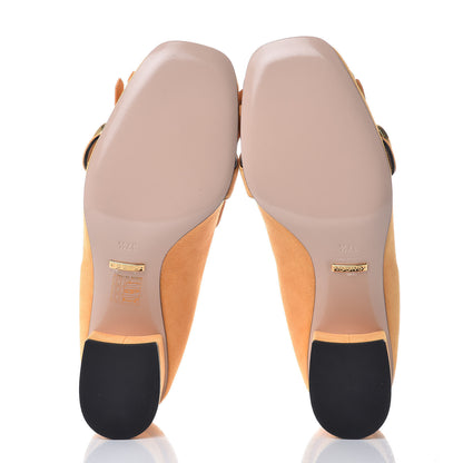 Gucci Kid Scamosciato GG Marmont Fringe 50mm Loafer Pumps 37.5 Crystal Copper 5 of 9