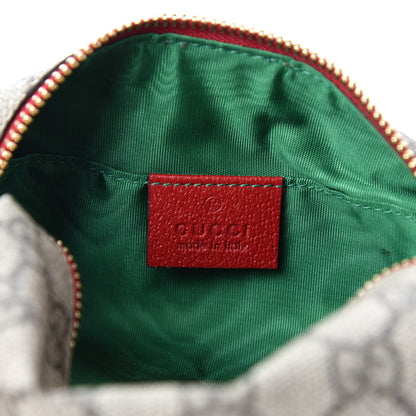 Gucci Soft GG Supreme Monogram Calfskin Small Ophidia Cosmetic Case Beige Ebony Hibiscus Red 6 of 7