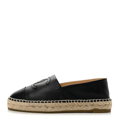 Chanel Lambskin CC Espadrilles 39 Black 1 of 11