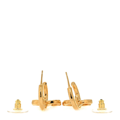Chanel CC Hoop Drop Earrings Gold 3 of 5