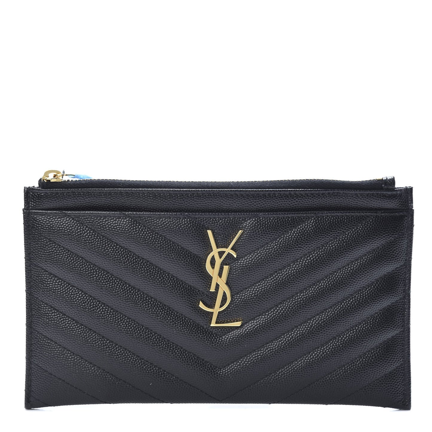 Grain De Poudre Chevron Monogram Bill Pouch Black