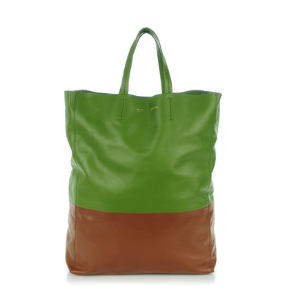 Celine Lambskin Vertical Bi-Cabas Green 1 of 8