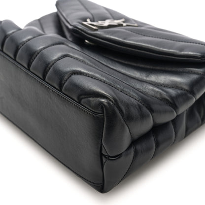 Saint Laurent Calfskin Y Quilted Monogram Small Loulou Chain Satchel Black 9 of 9