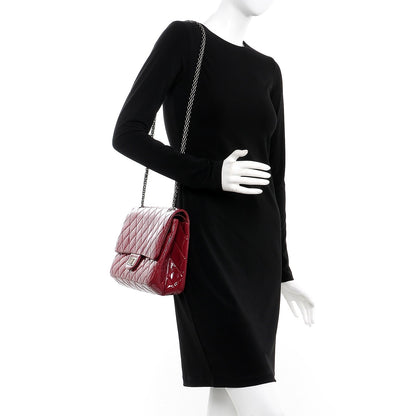 Chanel Distressed Patent 2.55 Reissue 227 Flap Raspberry Red 2 of 10