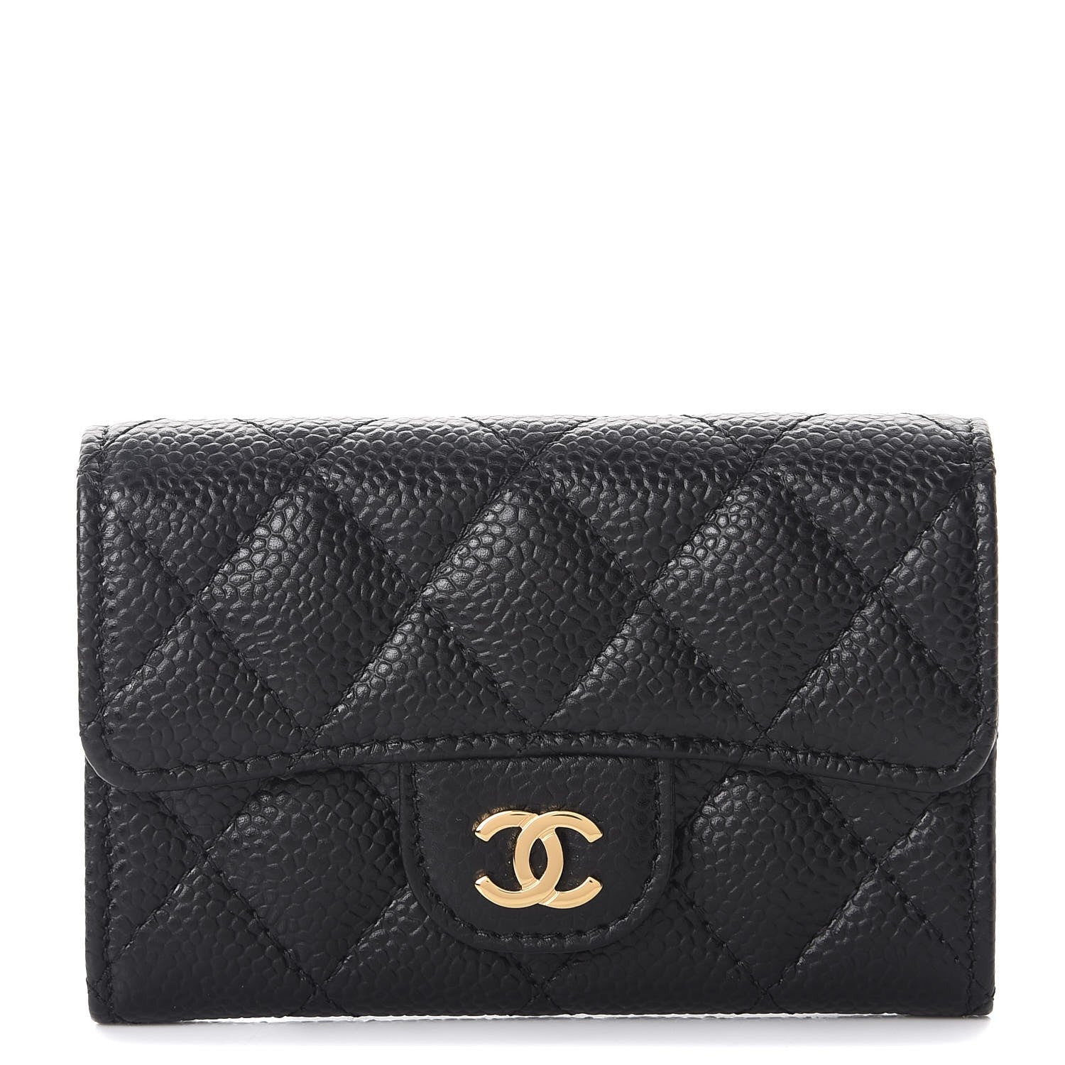Chanel Caviar Quilted Flap Card Holder Black 1 of 9
