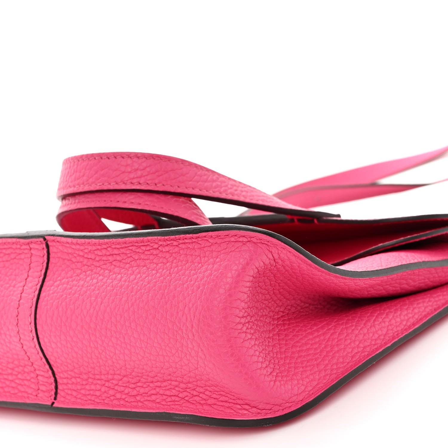 Hermes Taurillon Clemence Halzan 25 Rose Shocking 9 of 11