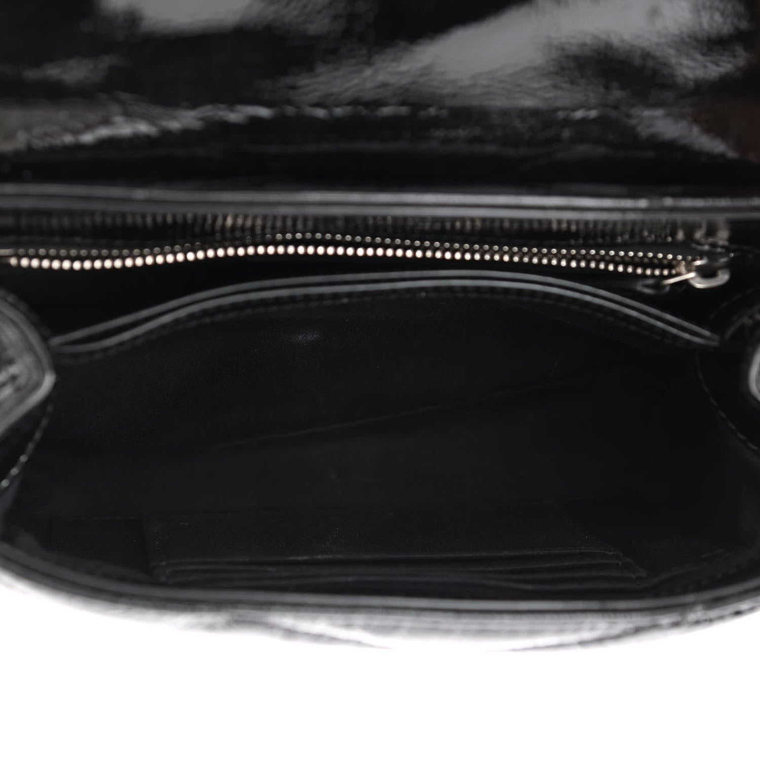 Saint Laurent Patent Y Quilted Monogram Toy Loulou Crossbody Bag Black 5 of 14